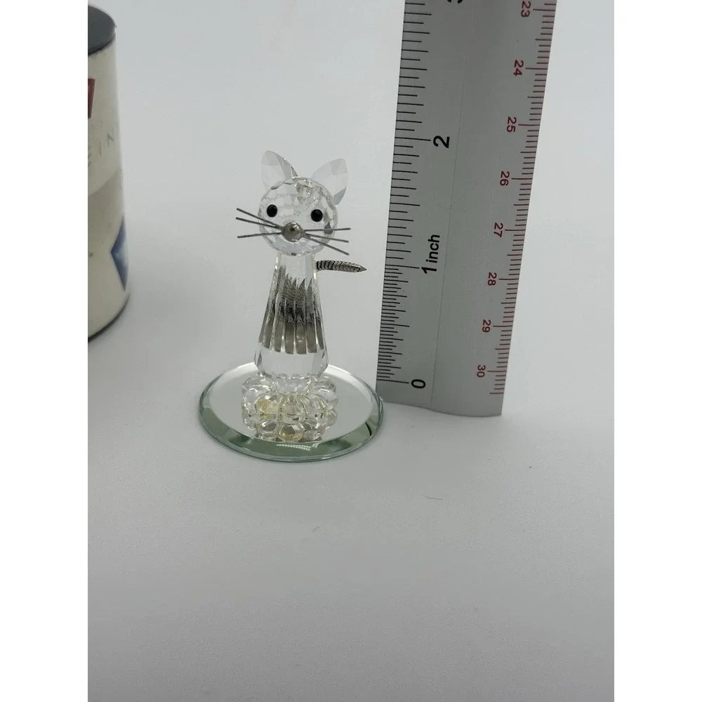 Swarovski Crystal‎ Figurine Cat With Metal Whiskers In Original Box